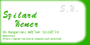 szilard wener business card